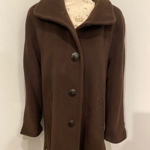 Ellen Tracy Brown Wool Coat Size 10